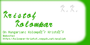 kristof kolompar business card